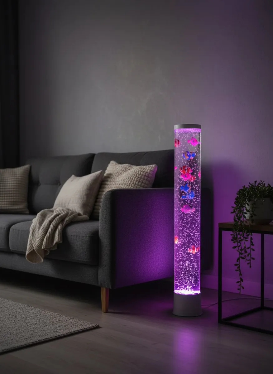 Twinkle Toys Snoezel Waterzuil 80cm - RGB LED Bubbel met Vissen - Multi Kleur