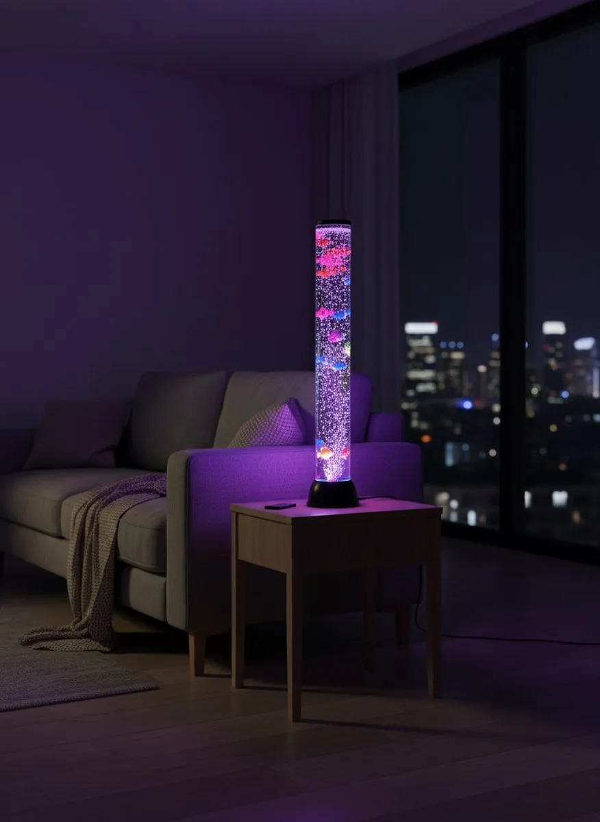 Twinkle Toys Snoezel Waterzuil 80cm - RGB LED Bubbel met Vissen - Multi Kleur