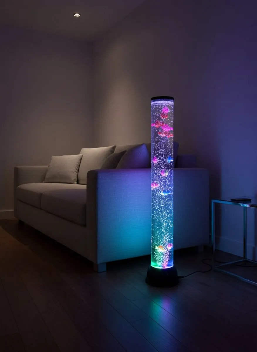 Twinkle Toys Snoezel Waterzuil 80cm - RGB LED Bubbel met Vissen - Multi Kleur