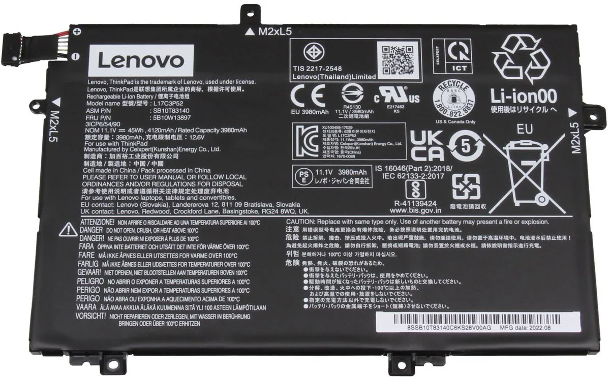 Lenovo 01AV464 Laptopbatterij 45Wh