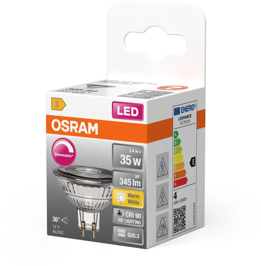 Osram LED Superstar MR16 5W 36° GU5.3 Warm Wit - 1 Stuk