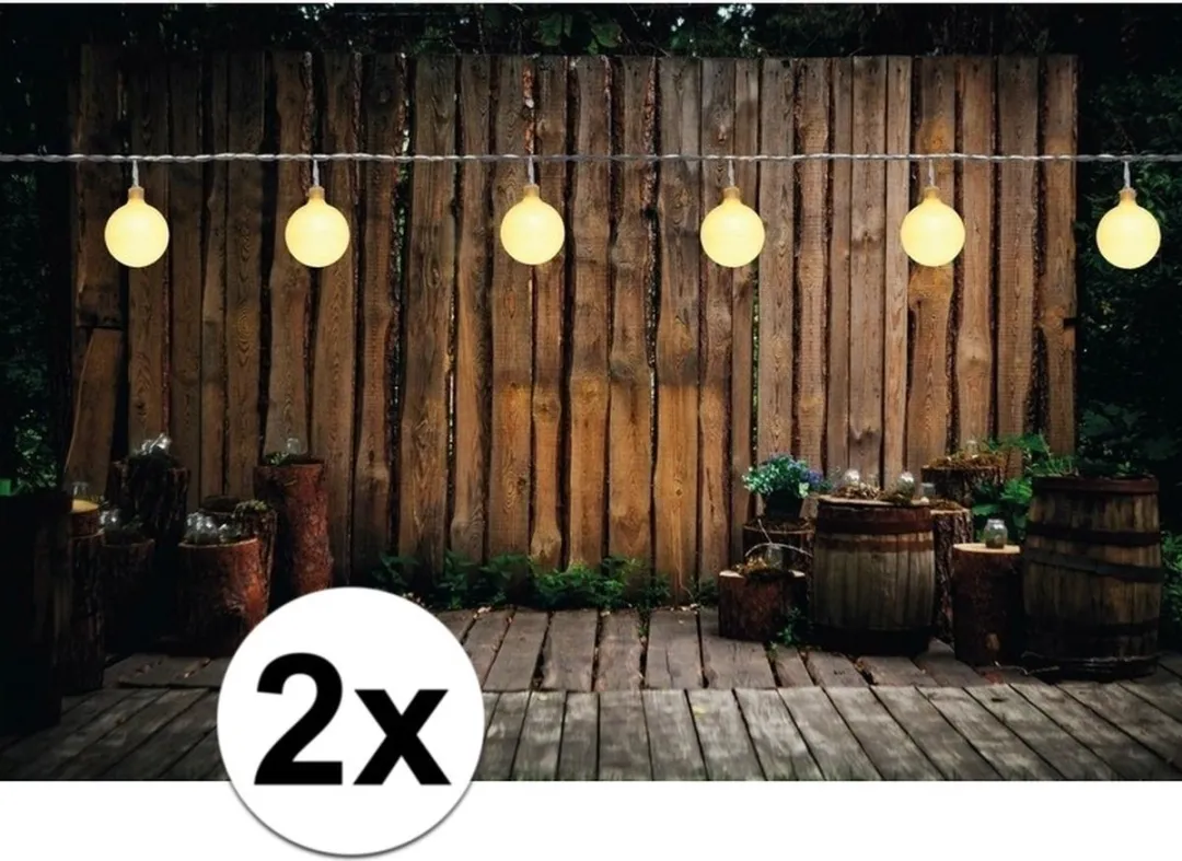 Anna's Collection Lichtsnoer 50 LED - 2x 10m - Warm Wit - Zwart