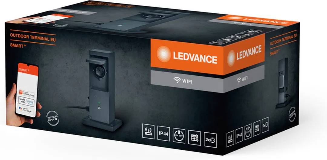 LEDVANCE SMART+ WiFi Outdoor Terminal - Antraciet - 2 Stekkers - IP44