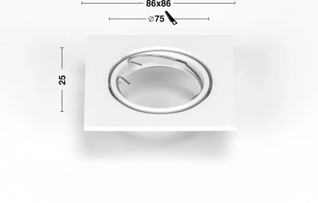 Solistech Inbouw GU10 LED Spot Armatuur 2x - Ø75mm - Wit