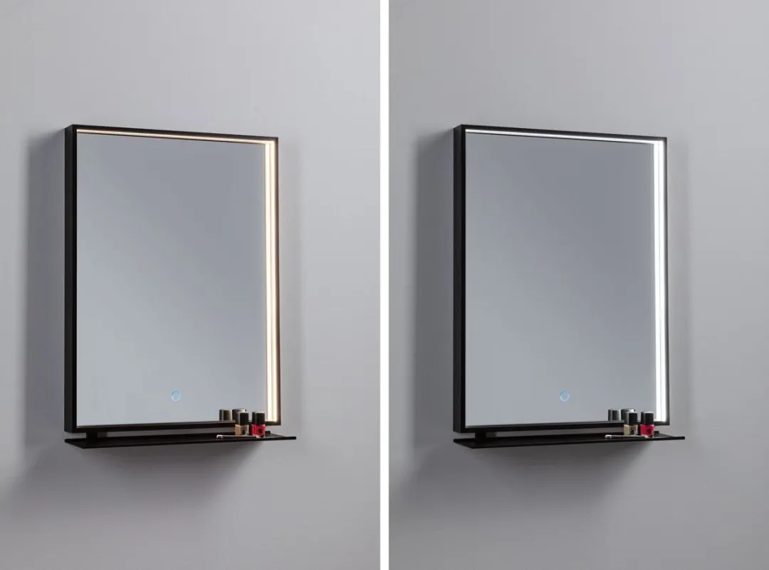 Paulmann LED-verlichte spiegel Miro IP44 Tunable White 46,6cm - Zwart mat