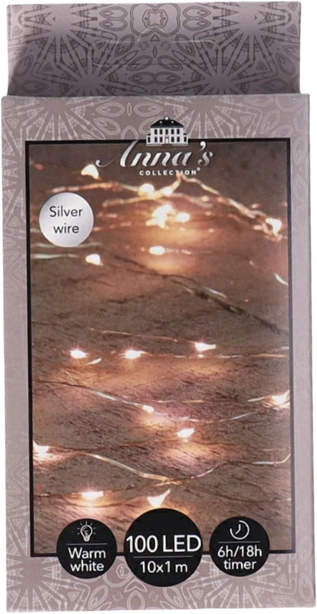 Anna's Collection Kerstverlichting 100 LED Warm Wit - 10x1m - Timer