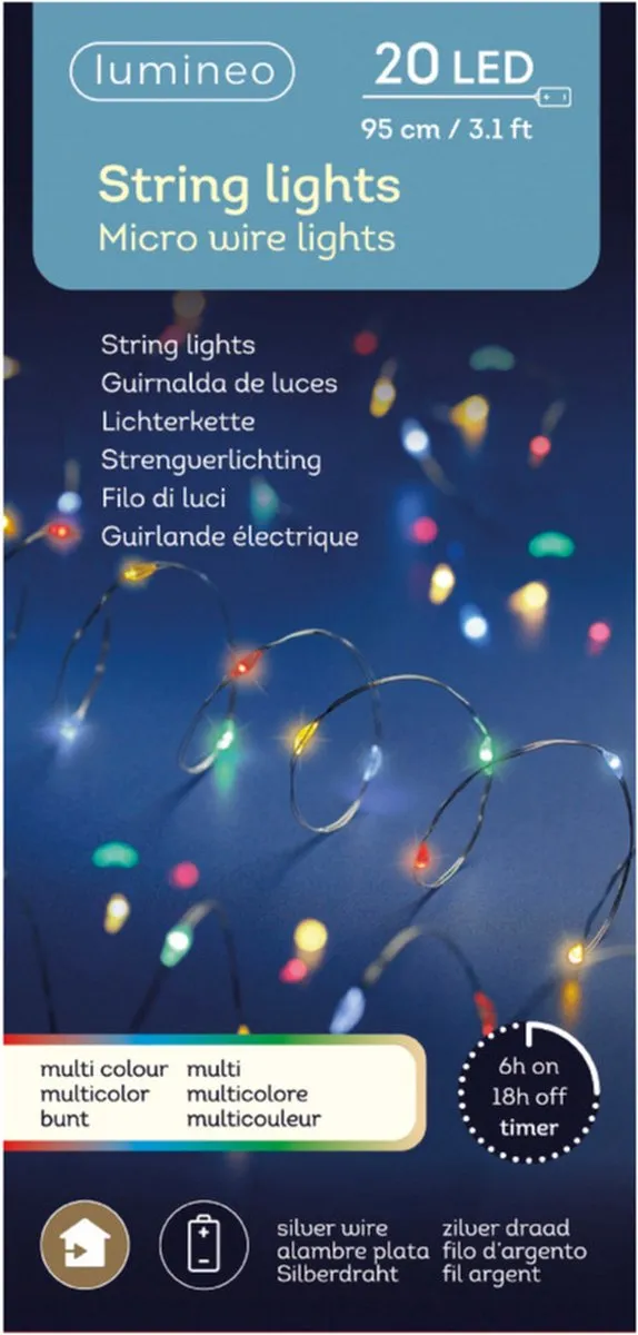Lumineo Kerstverlichting 40 LED Multicolor