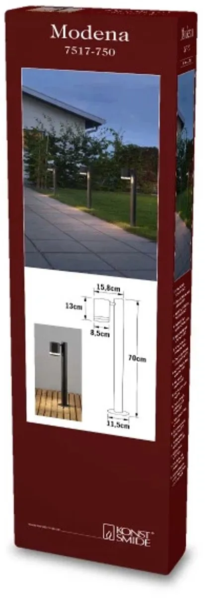 Konstsmide Modena 1-lichts Wandlamp 70cm - Zwart