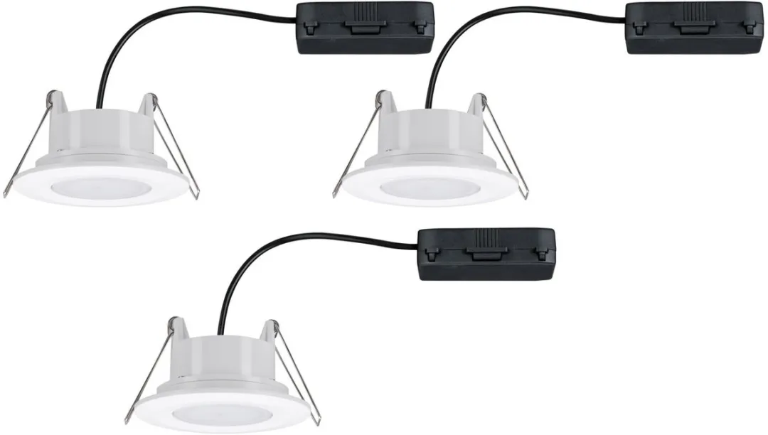 Paulmann LED-inbouwlamp Calla Set 3x - 5,5W 400lm 3000K - IP65 - 90mm - Wit