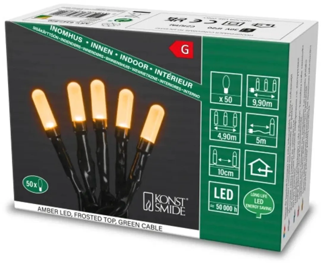 Konstsmide Kerstboomverlichting 50 LED 5m - Warm wit - Groen snoer - afbeelding 2 van 6