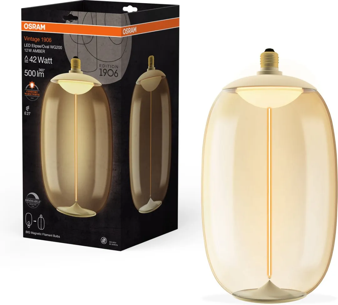 Osram Vintage 1906 Big Elipse Oval LED - 12W 500lm E27 - Warm wit - afbeelding 6 van 6