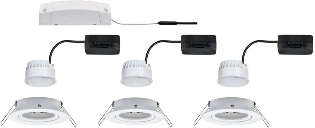 Paulmann Zigbee Nova Coin LED-inbouwset 3x6W 470lm 2700K - Wit mat