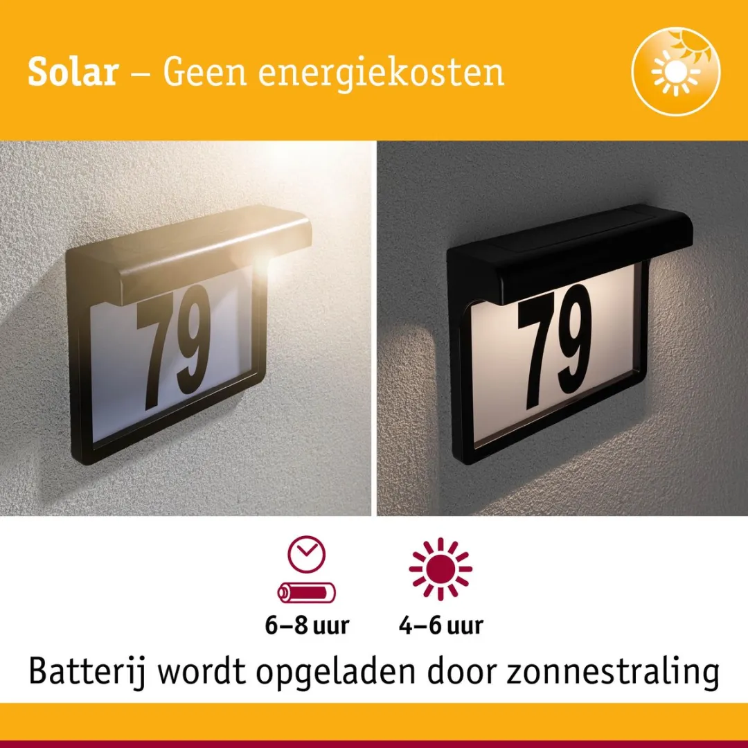 Paulmann Dayton II LED Huisnummerverlichting 3000K - Zwart