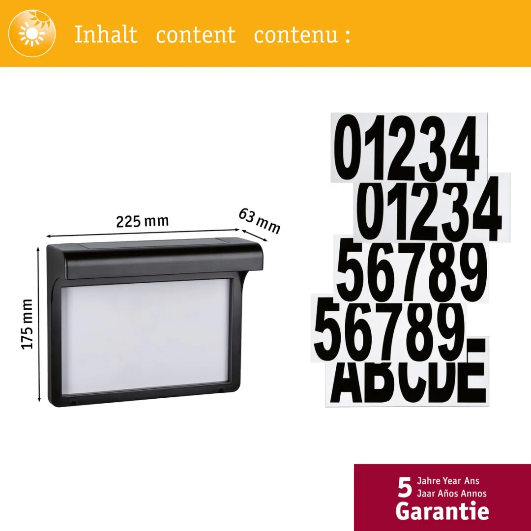 Paulmann Dayton II LED Huisnummerverlichting 3000K - Zwart