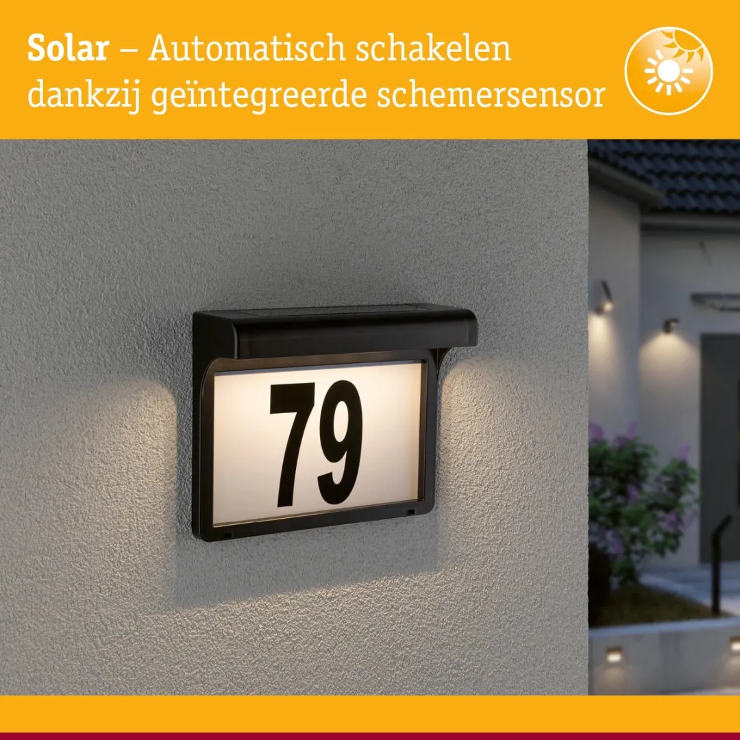 Paulmann Dayton II LED Huisnummerverlichting 3000K - Zwart