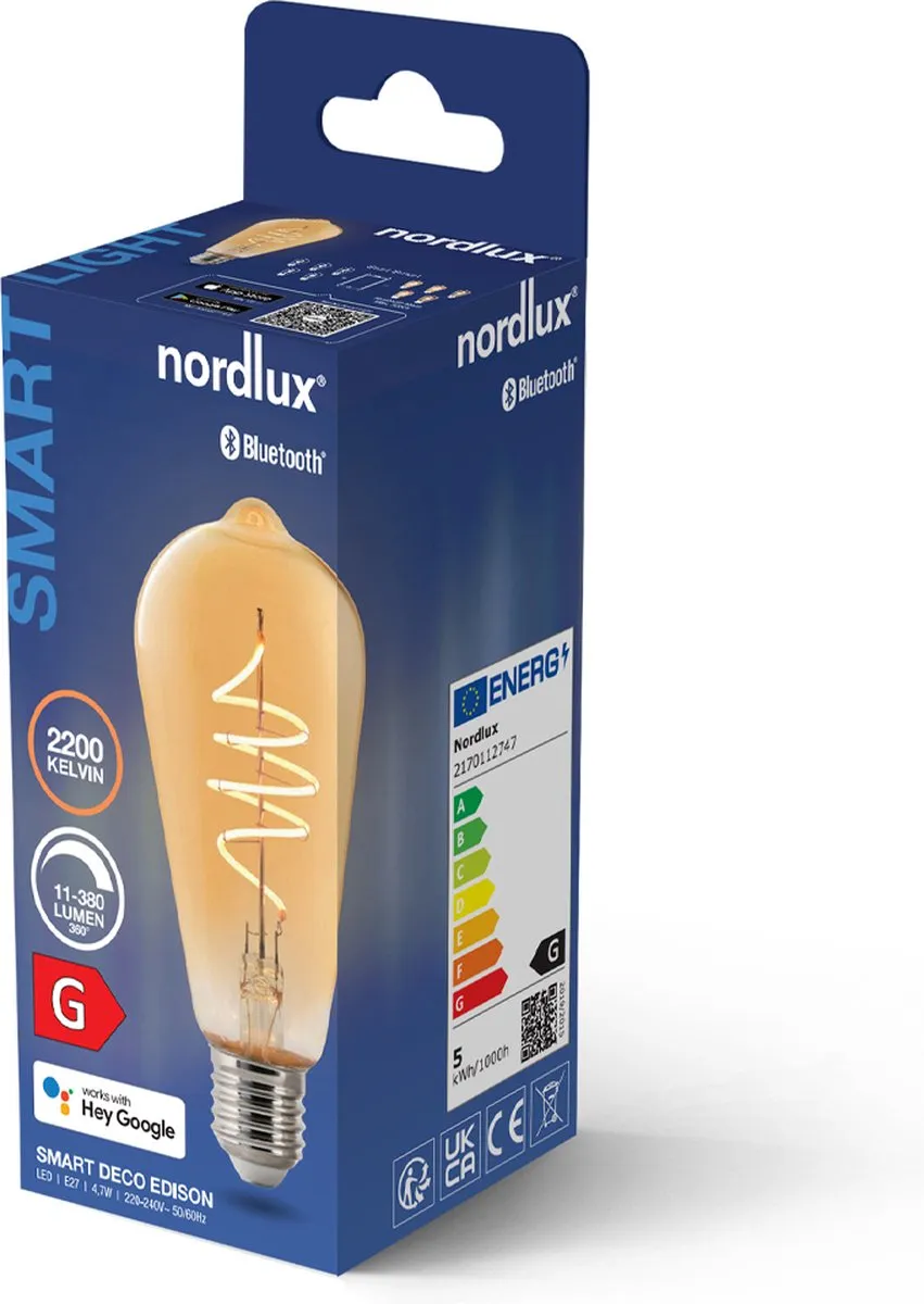 Nordlux ST64 Smart Filament E27 2200K - Goudkleurig