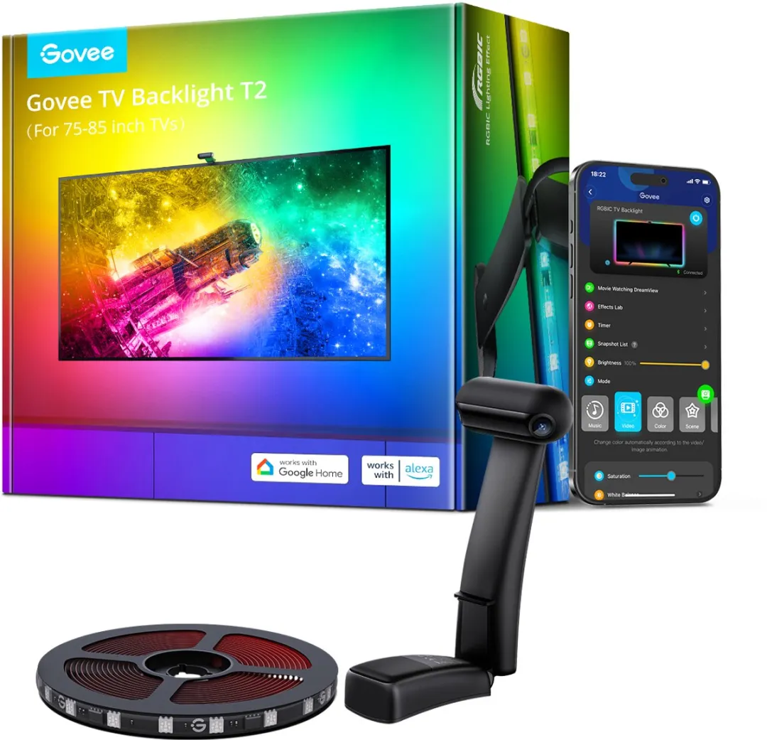 Govee TV Backlight T2 LED-strip 300 RGBIC - 75-85" - Zwart