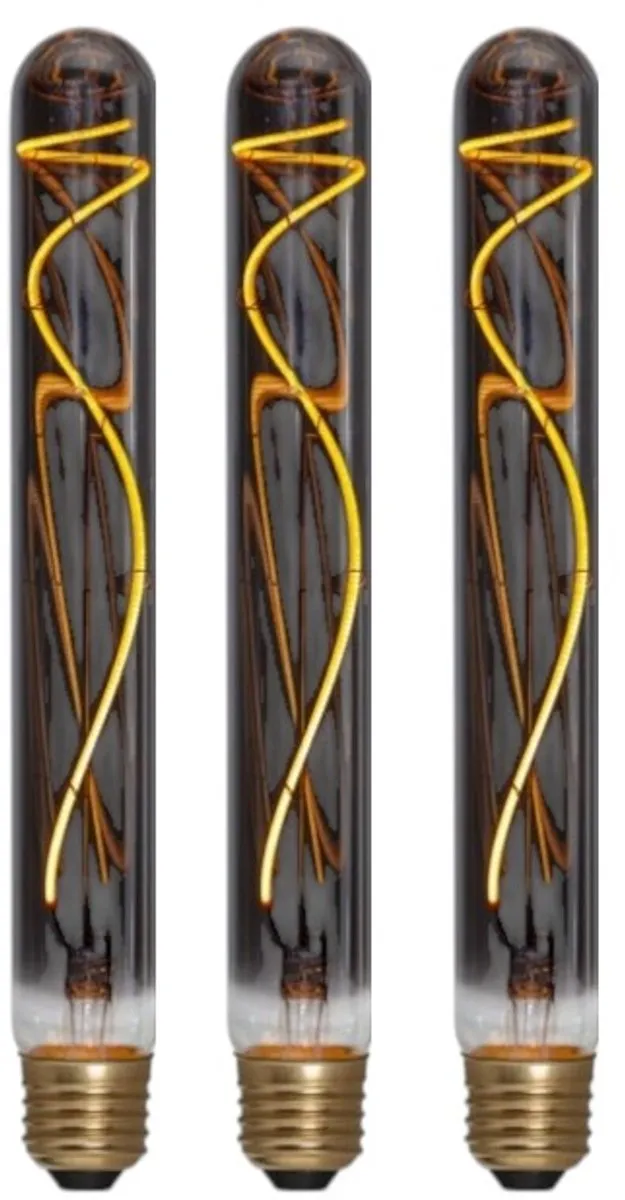 Star Trading Staaflamp E27 2.2W Super Warm Wit - 3 Stuks - Rookglas