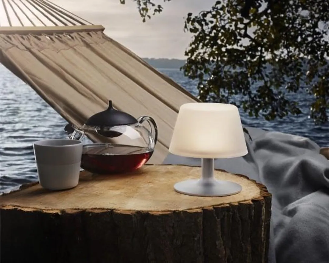 Eva Solo SunLight Solar Tafellamp - Aluminium - 11cm - Wit/Zilver