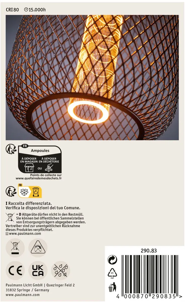 Paulmann Metallic Glow LED Ampoule E27 200lm 1800K - Goud - afbeelding 6 van 6