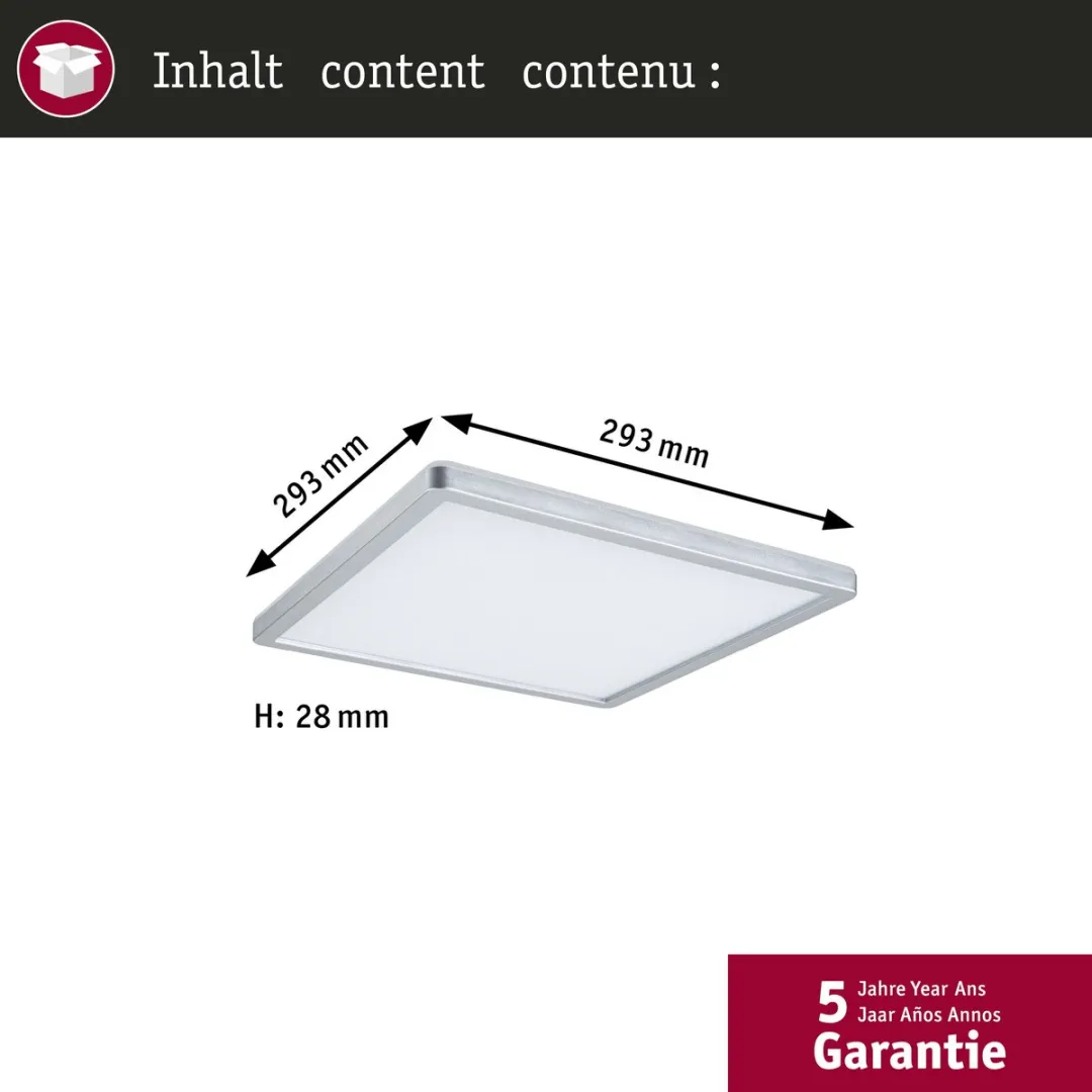 Paulmann Atria Shine LED-paneel 16W 1600lm 4000K - Chroom mat - afbeelding 6 van 6