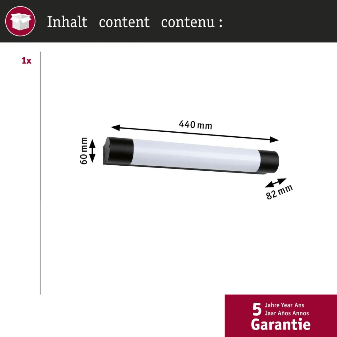Paulmann Selection Bathroom LED-spiegellamp Orgon IP44 - 600lm 3000K - Zwart