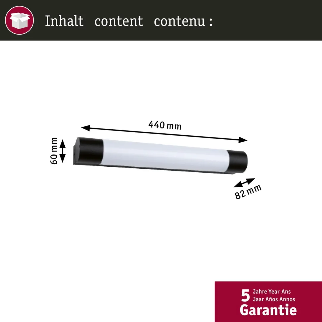 Paulmann Selection Bathroom LED-spiegellamp Orgon IP44 - 600lm 3000K - Zwart - afbeelding 6 van 6