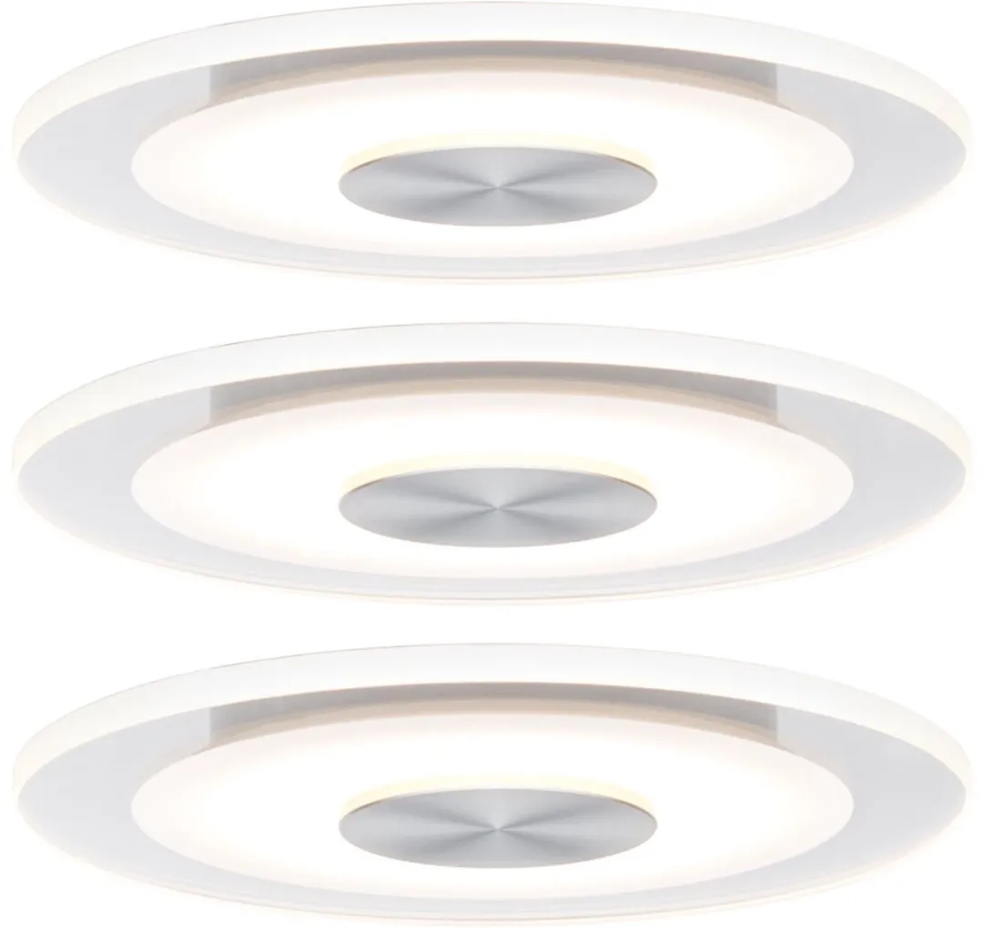 Paulmann Whirl LED-inbouwlamp Basisset 3x4,9W 180lm 3000K - 12cm - Alu gedraaid/Satijn