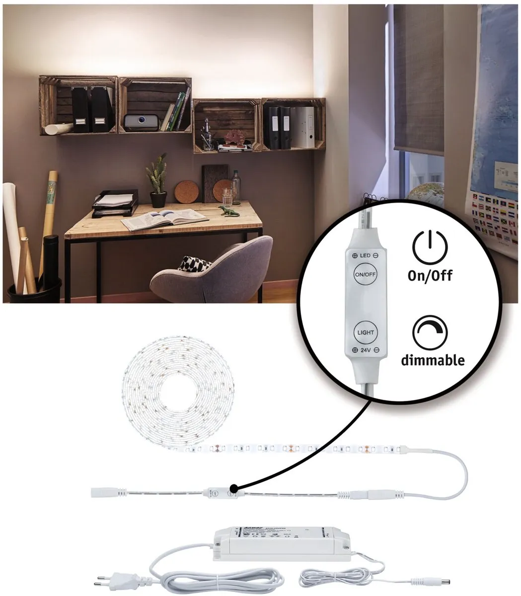 Paulmann SimpLED Power LED Strip Neutraal Wit 5m - 50W 1100lm/m 4000K