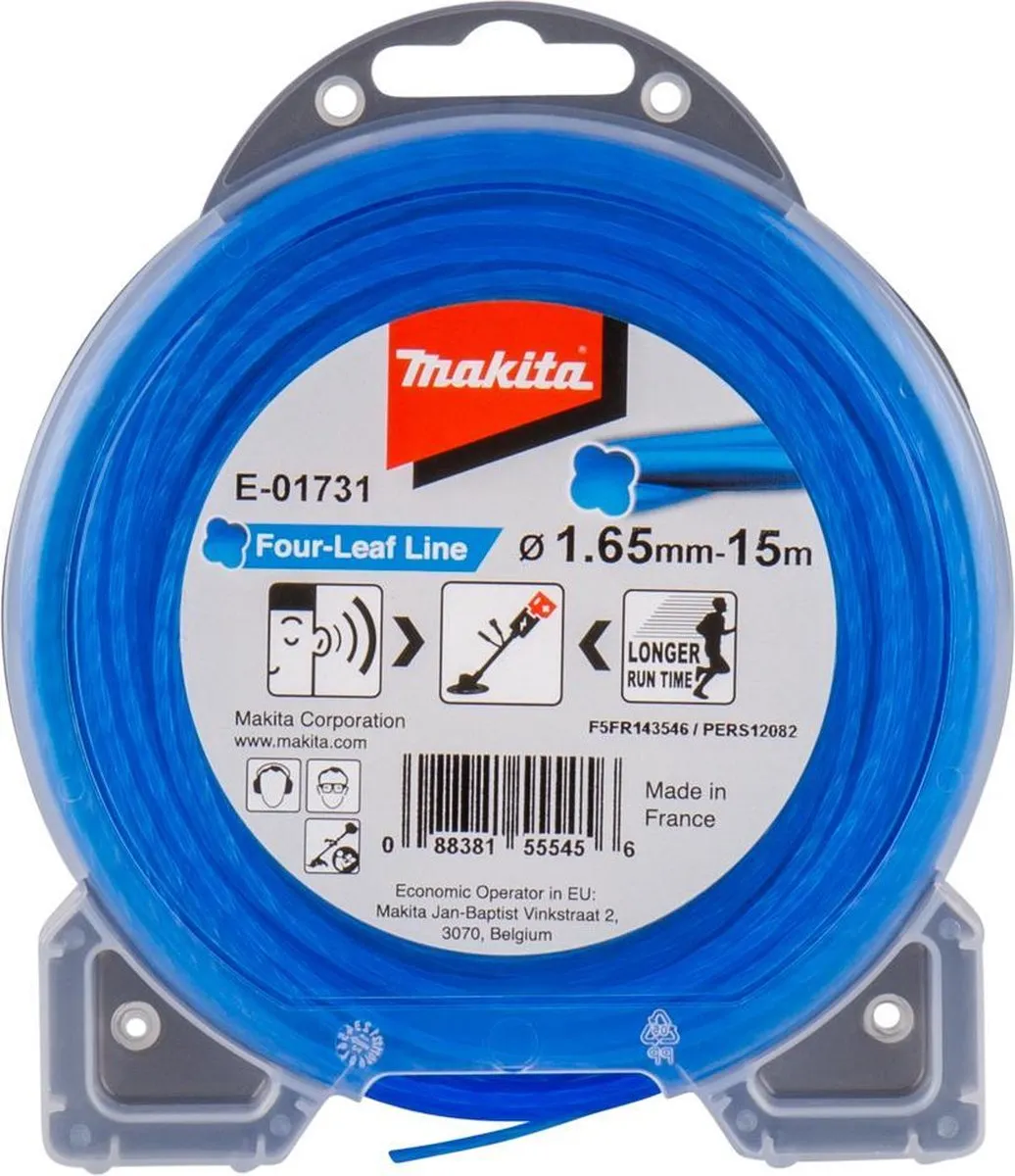 Makita Maaidraad Vierbladig 1,65mm - 15m - Blauw