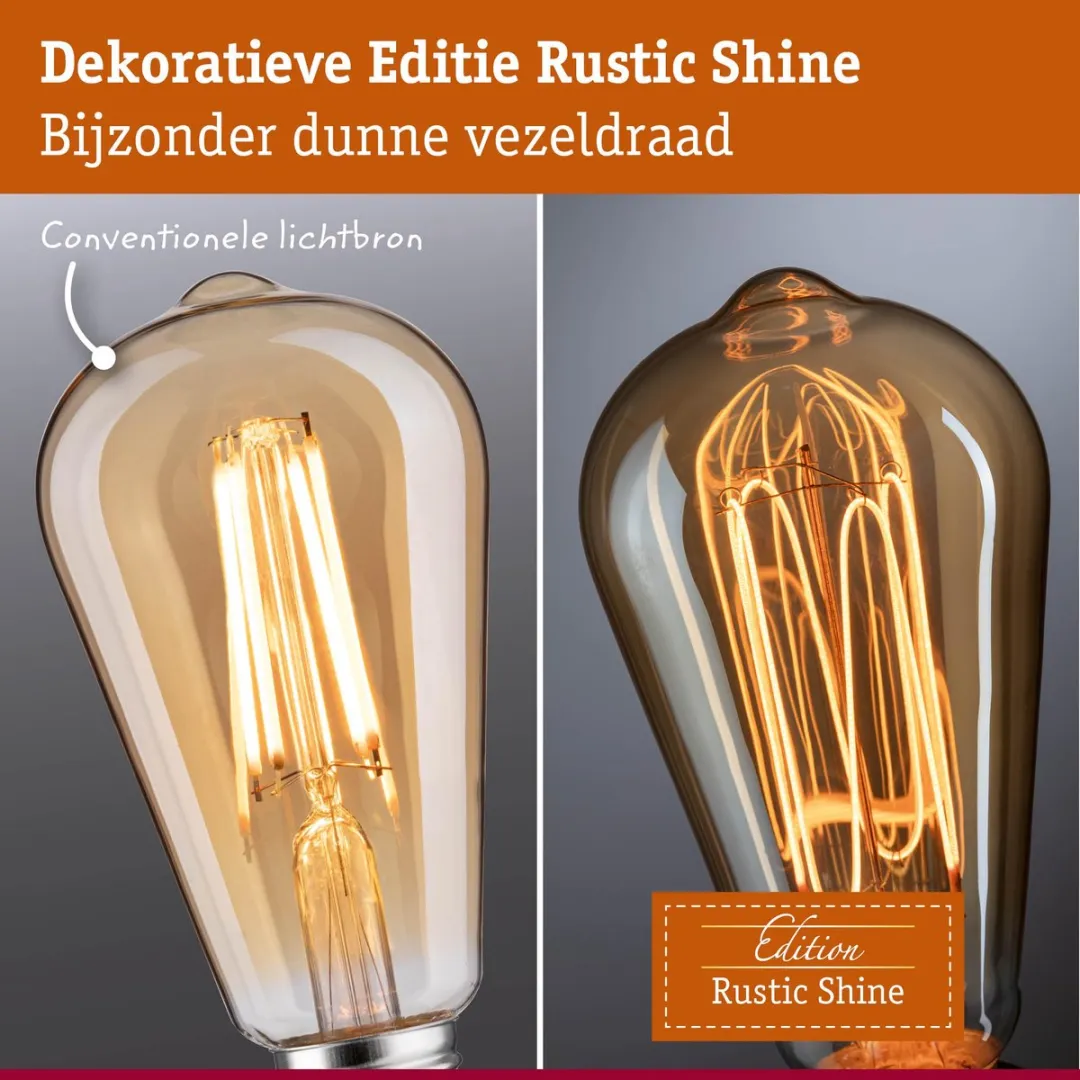Paulmann Rustic Shine LED-kolf E27 300lm 4,2W 1800K - Goud