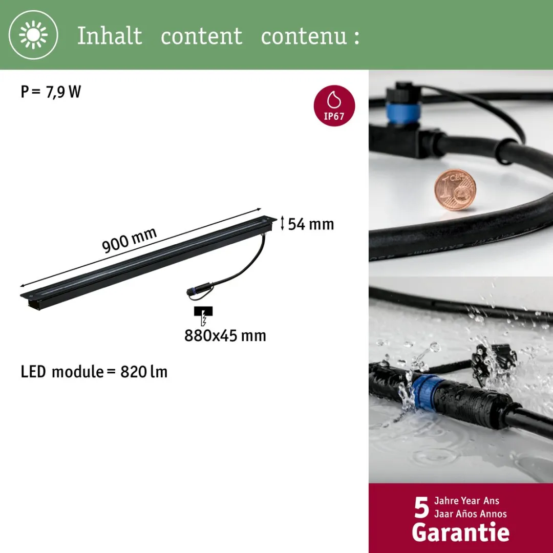Paulmann Plug & Shine LED Grondinbouwlamp 8W 3000K - Antraciet