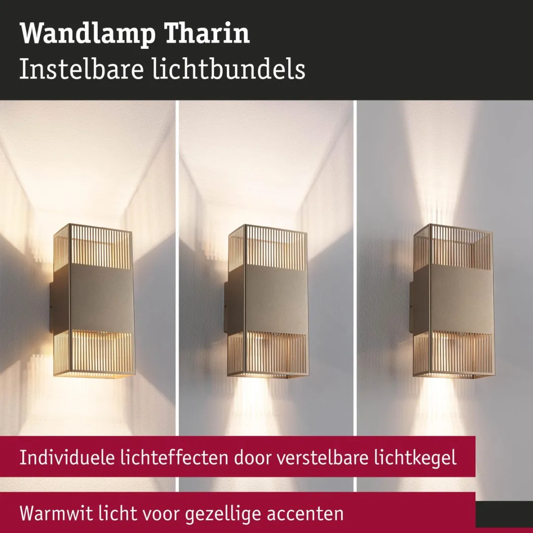 Paulmann LED Wandlamp Tharin IP44 2x3,7W Goud