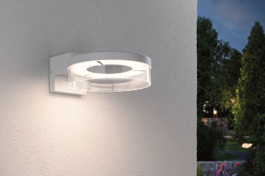 Paulmann Capera LED Wandarmatuur Buiten Schemergestuurd Bewegingsmelder IP44 8W Wit
