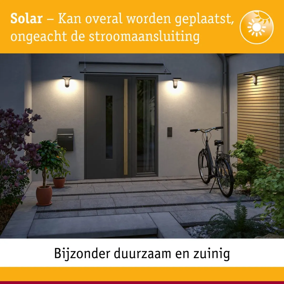 Paulmann Solar LED Huisnummerverlichting 6lm IP44 - Zwart