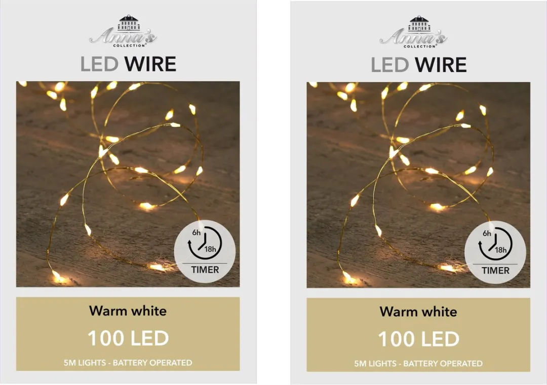 Anna's Collection Draadverlichting 100 LED Warm Wit 500cm