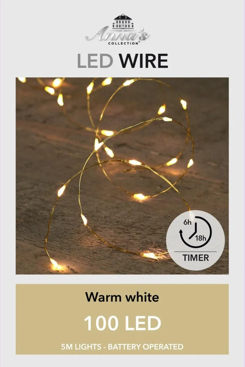 Anna's Collection Draadverlichting 100 LED Warm Wit 500cm
