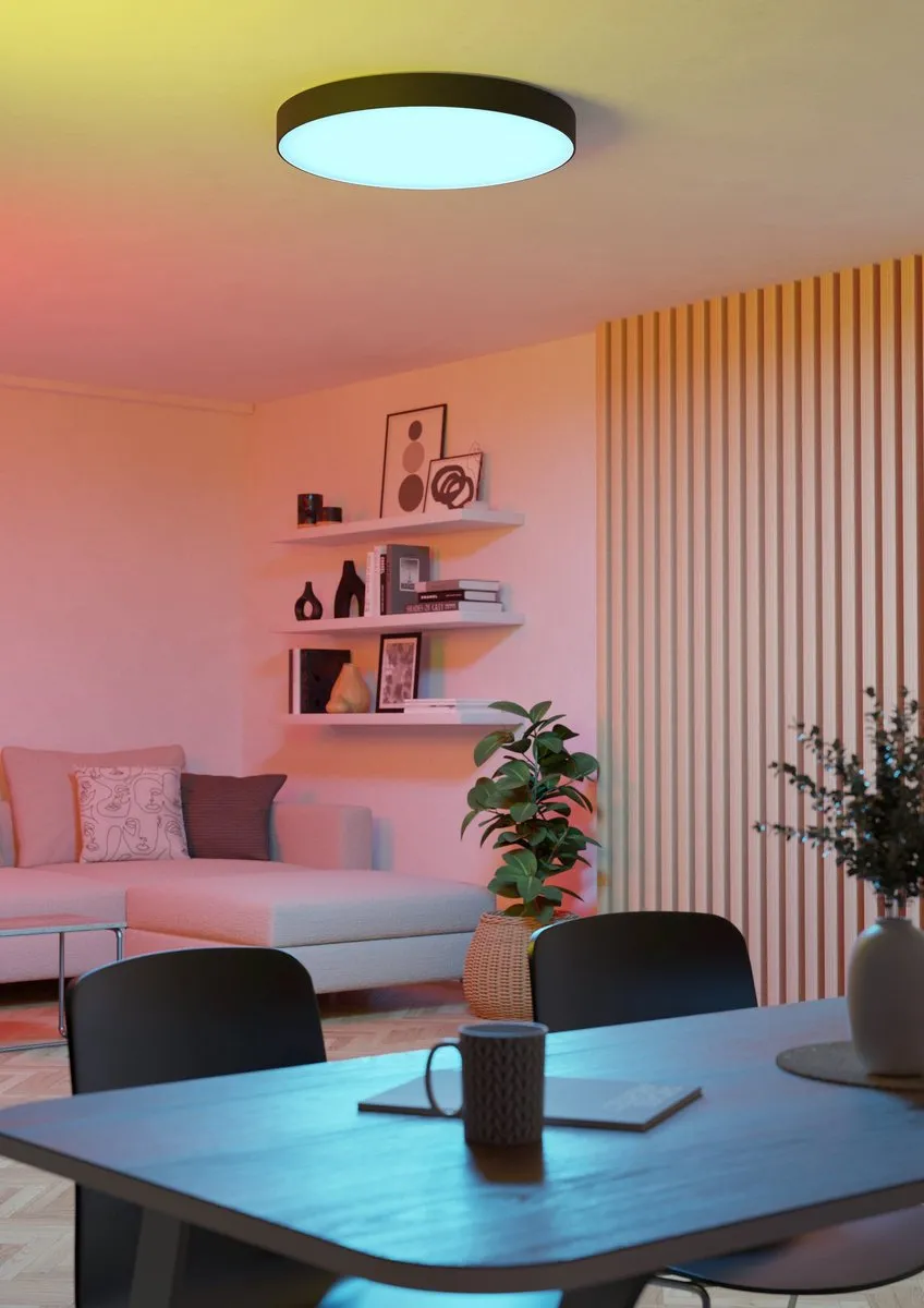 EGLO connect.z Gallizzi-Z Plafondlamp Ø69cm - Zwart/Wit - RGB & Wit - Zigbee