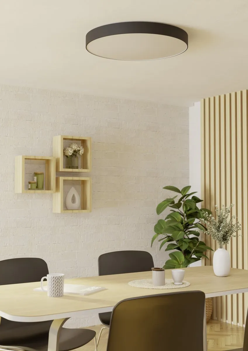 EGLO connect.z Gallizzi-Z Plafondlamp Ø69cm - Zwart/Wit - RGB & Wit - Zigbee