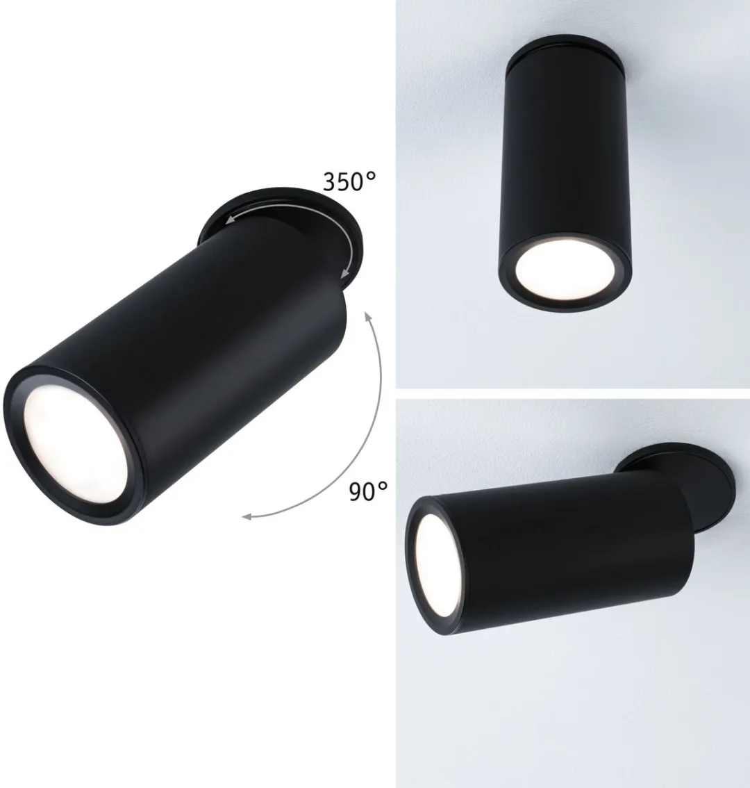 Paulmann LED-inbouwlamp Turnal 6W 470lm 2700K - Zwart mat