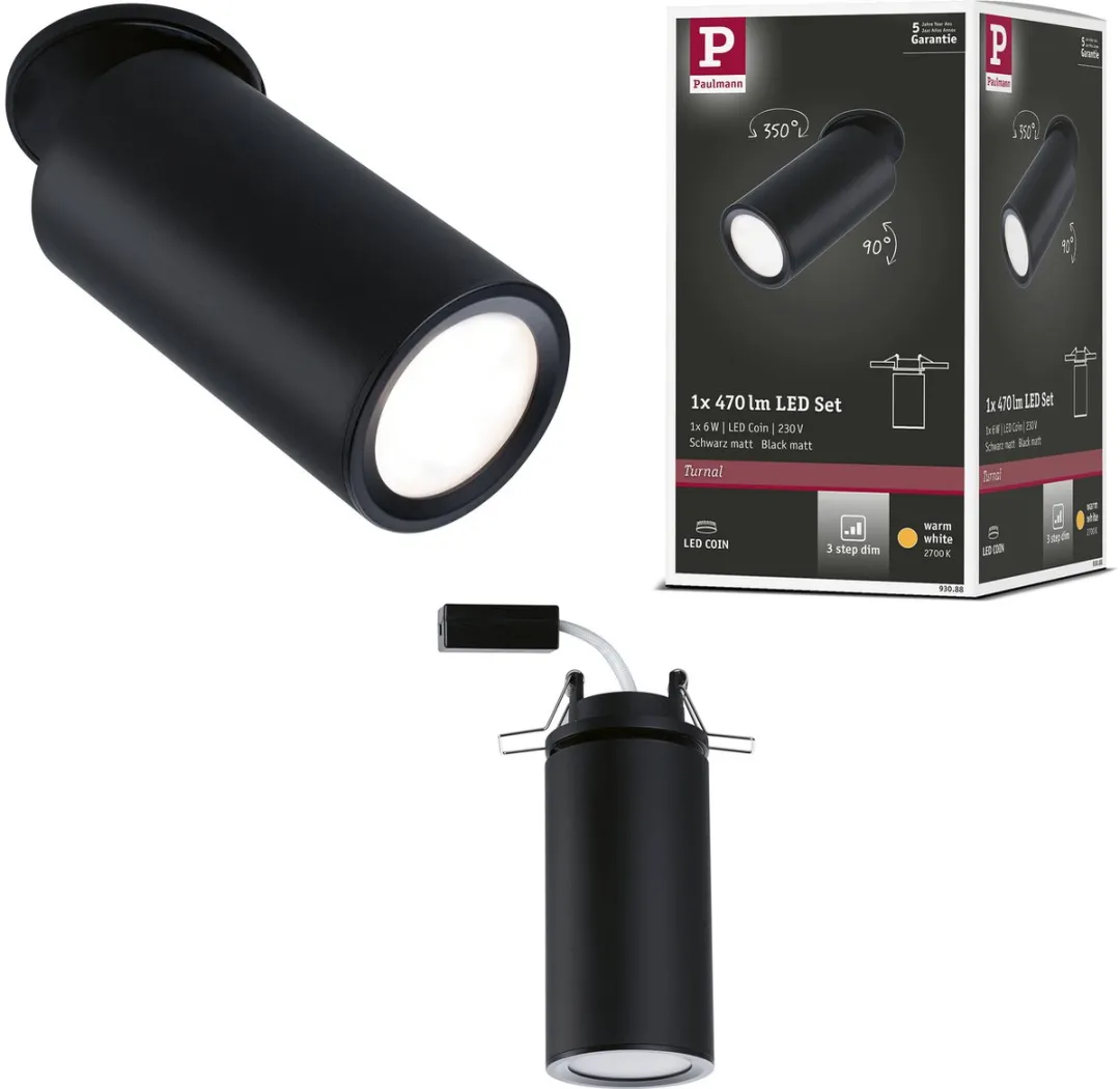 Paulmann LED-inbouwlamp Turnal 6W 470lm 2700K