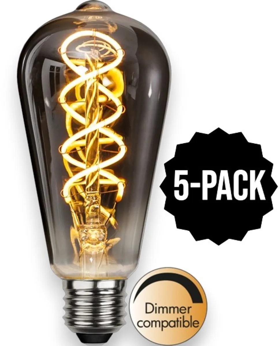 Star Trading Druppel-Edison Rookglas E27 2W