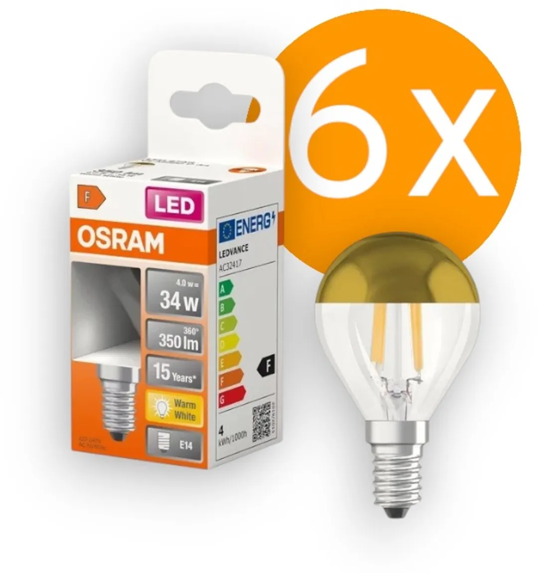 Osram LED Kopspiegellamp Goud 4W 380lm 2700K