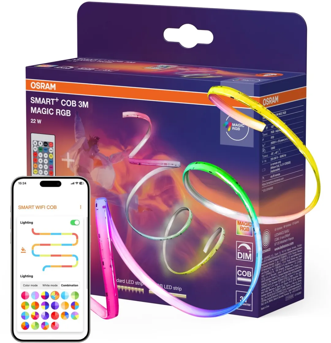 Osram Smart+ Wifi COB LED-lichtstrip 3m - RGB - 22W