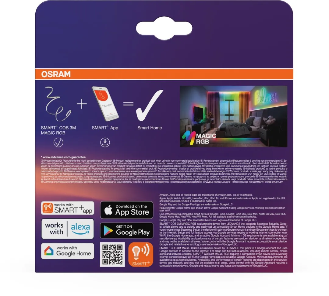 Osram Smart+ Wifi COB LED-lichtstrip 3m - RGB - 22W