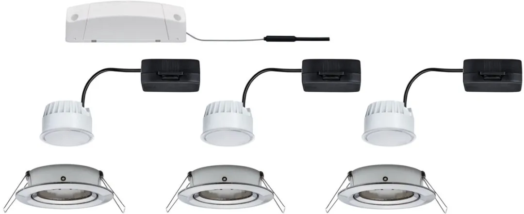 Paulmann Zigbee Nova Coin LED-inbouwlamp 3x6W 470lm 2700K - Staal geborsteld