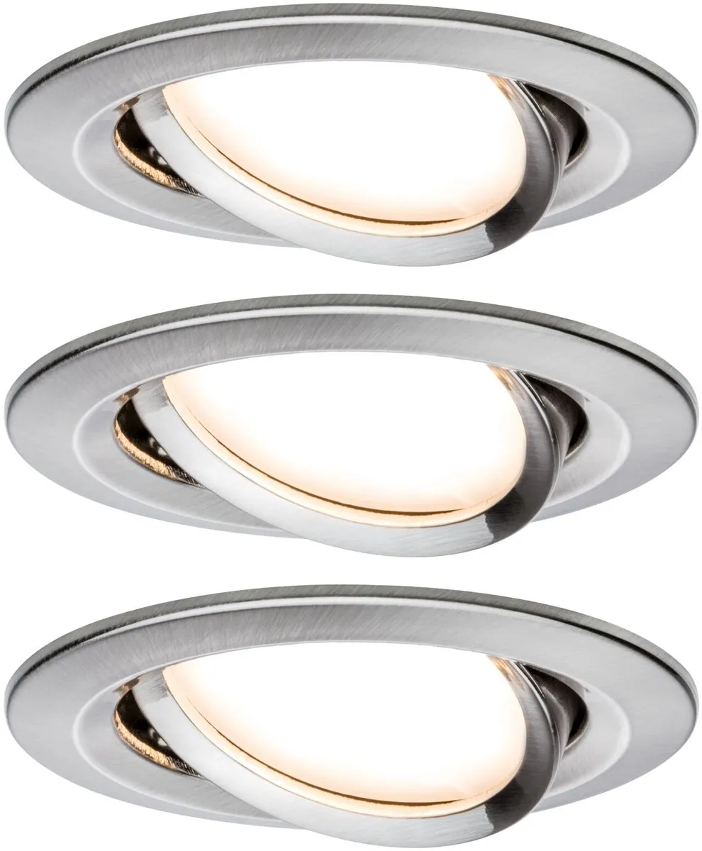 Paulmann Zigbee Nova Coin LED-inbouwlamp 3x6W 470lm 2700K - Staal geborsteld