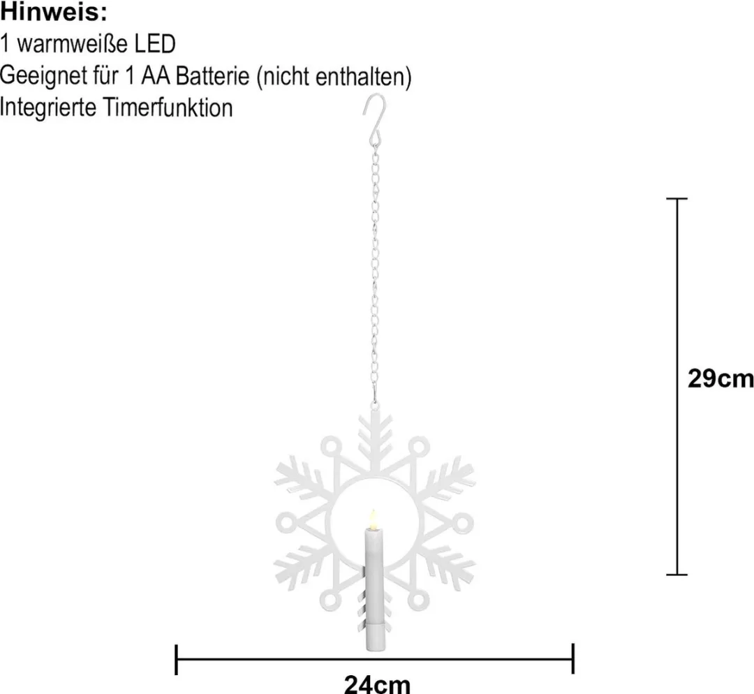Star Trading Flame Sneeuw Decoratielamp Metaal Wit 29cm LED