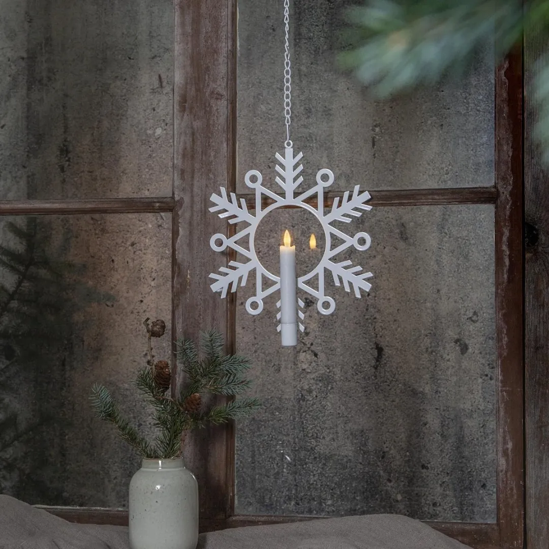 Star Trading Flame Sneeuw Decoratielamp Metaal Wit 29cm LED