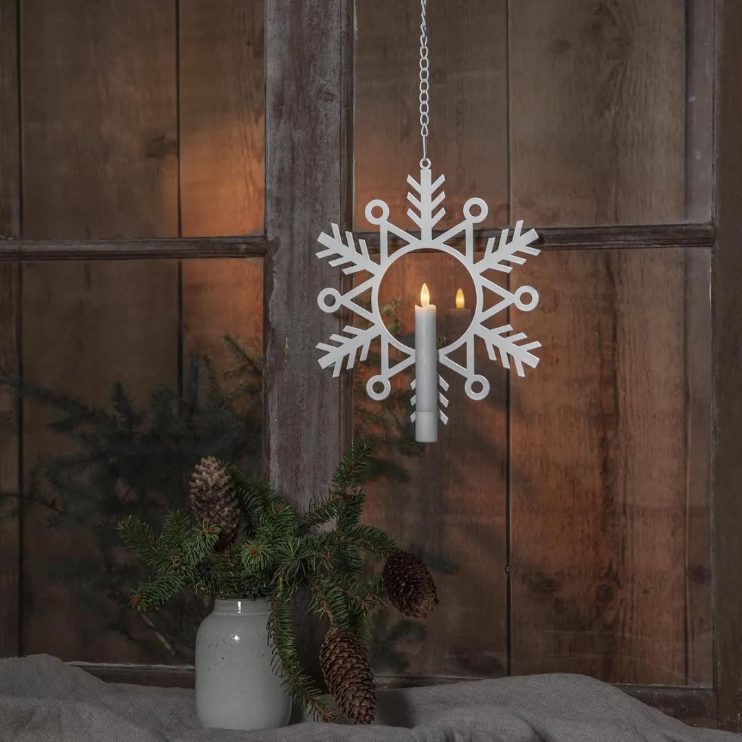 Star Trading Flame Sneeuw Decoratielamp Metaal Wit 29cm LED